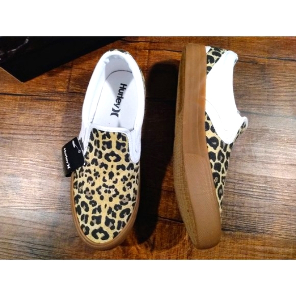 Hurley 8.5M Kayo Slip On Loafers Leopard White NIB - Picture 2 of 4